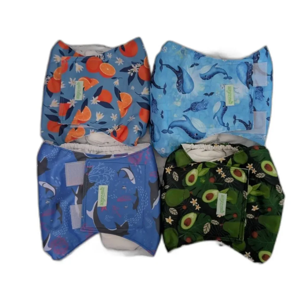 Wegreeco Pack of 4 Reusable Male Dog Belly Band Size M NWOT